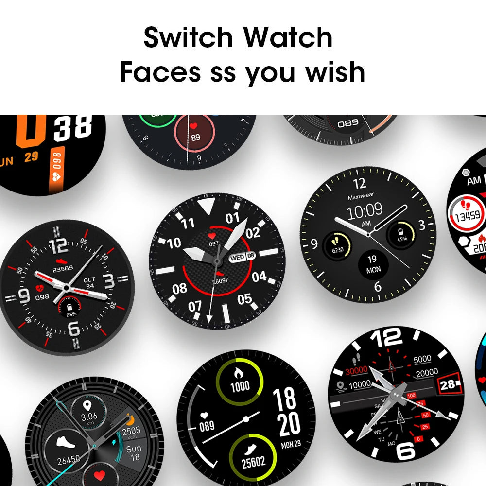 2021 New Men Smart Watch Full Touch Screen IP68 Waterproof Smartwatch Dial Call Sports Fitness Tracker For Android iOS